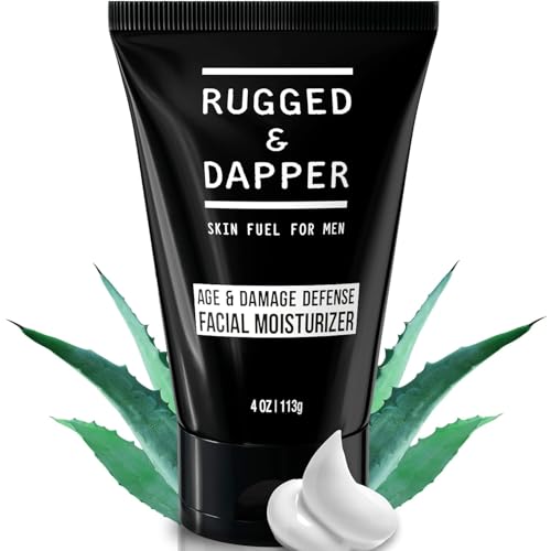 RUGGED & DAPPER Men's Daily Face Moisturizer 4oz Unscented Hydrating Lotion