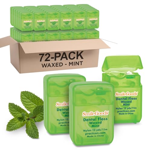 Mint Flavored Dental Floss Bulk Pack 72 - 12 Yards per Pack - SmileGoods
