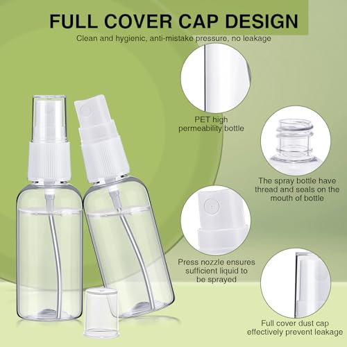 Uiifan 200 Pcs Mini Clear Spray Bottles 1 oz Small Empty Plastic Fine Mist Spray Bottles with Small Funnels for Essential Oils Travel Alcohol Perfumes