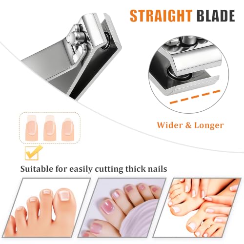 21-Pack Heavy Duty Toenail Clippers Bulk Set with Long Handles and Straight Blades