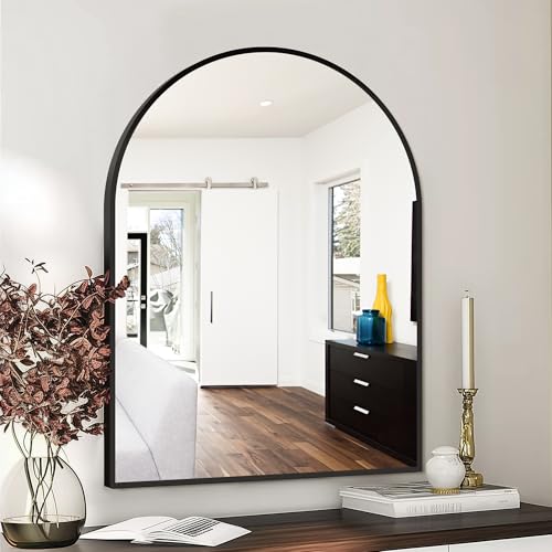 FICTOR 30x40 Inch Arched Bathroom Vanity Mirror for Over Sink - Black, 40L x 30W, Variation of THIS listing