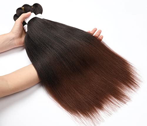 ShowCoco 20 Inch Ombre Pre-Stretched Braiding Hair Extension #1B/30 Pack of 8 for Crochet & Twist Styles