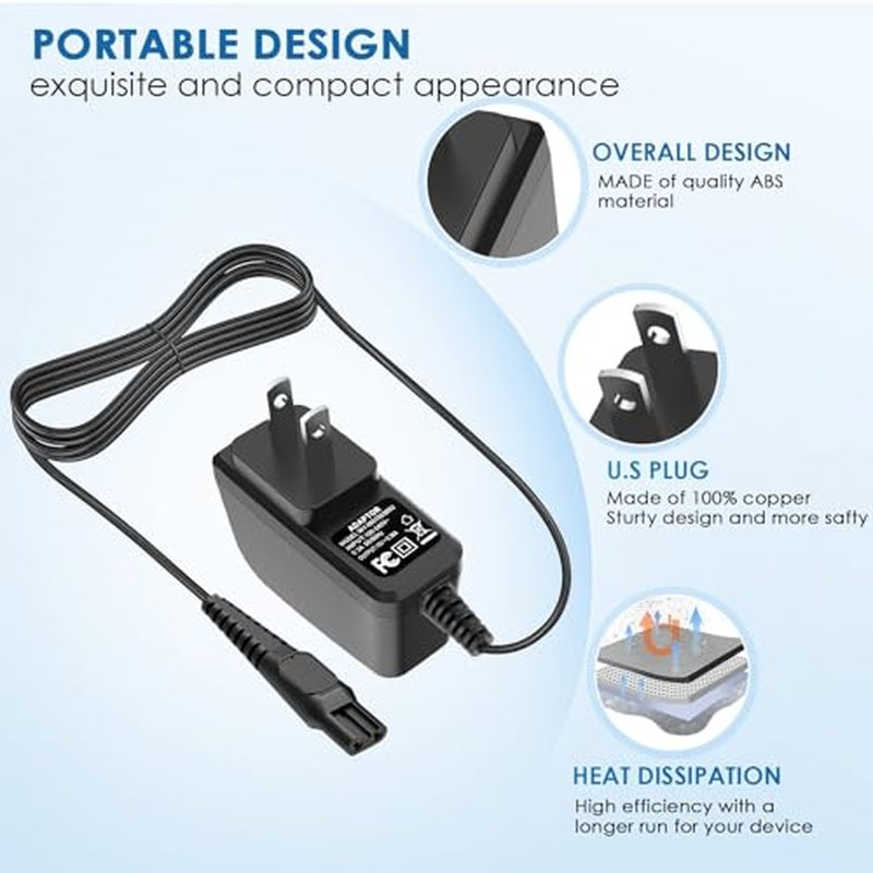 15V Charger Cord Compatible with Norelco HQ8505 3000 5000 7000 9000 Series MG5750 MG7750 MG7790 Shaver