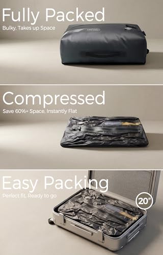 IKYWT Black 18L Vacuum Seal Bags with Pump 3-Pack Travel Compression Cubes