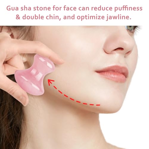 ideayard Gua sha Stone 2Pcs Jade Eye Massage Facial Tool Smooth Cute Shaped Scraping for Women SPA Lift Remove Wrinkles Skin Care Gift