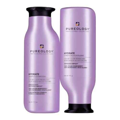 Pureology Hydrate Moisturizing Shampoo & Conditioner Set - 9 Fl Oz Pack of 2 for Dry & Color-Treated Hair