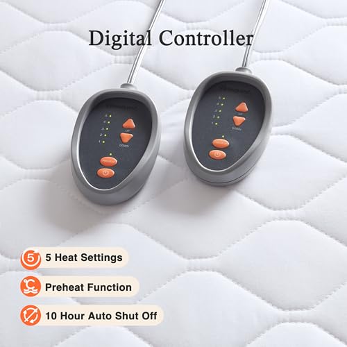 Beautyrest King Heated Mattress Pad with Secure Comfort Technology, 5-Heat Settings