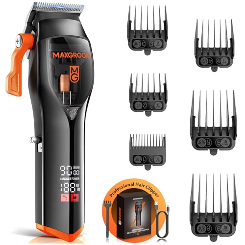 MAXGROOM Hair Clipper with Magnetic-Levitation Motor & DLC Blade - Adjustable Fade Trimmer