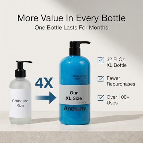Anthony Exfoliating Body Scrub 32 Fl Oz - Gentle Salt & Vitamin C Body Exfoliant