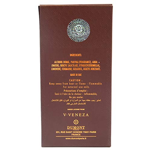 Dumont Agate Oud Privie Unisex Eau de Parfum 3.4oz - Long Lasting Vanilla Saffron Cologne Mist