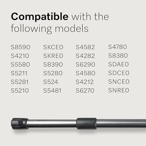 Miele Telescopic Wand Attachment for Vacuum Cleaners, Adjustable Up to 40 Inches