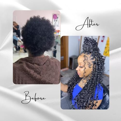 YOROSTAR 14 Inch Purple River Locs Crochet Hair 8 Packs Curly Faux Goddess Locs for Black Women