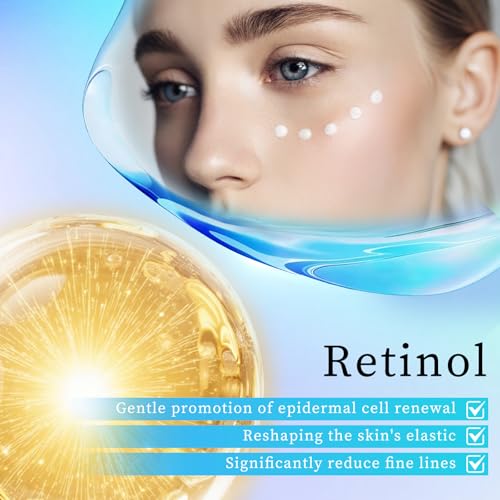 Retinol Eye Cream - Eye Cream for Dark Circles, Puffiness, Anti Aging, with Hyaluronic Acid, Peptides, Caffeine, Reduces Bags, Dark Circles Under Eye Treatment, Smooths Wrinkles & Fine Lines, 1 fl. oz