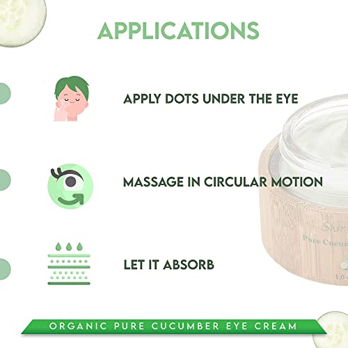 Shira Organic Cucumber Eye Cream 15ML - Dark Circles, Puffiness, Wrinkles, Hydration