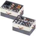 2-Pack Adjustable Shoe Organizer for Closet Holds 48 Pairs Beige & Grey