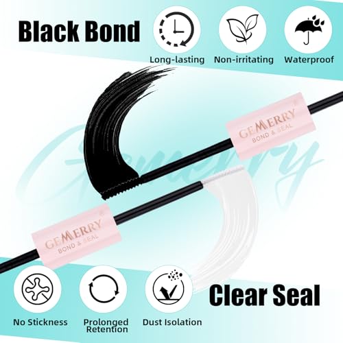 GEMERRY Lash Clusters Kit 30D 40D 50D Mix 10-18mm DIY Eyelash Extension Set with Bond, Tweezers & Remover