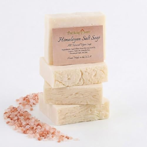 Himalayan Salt Soap Bars - Unscented Natural Moisturizing Hand & Body Soap (4 Pack)