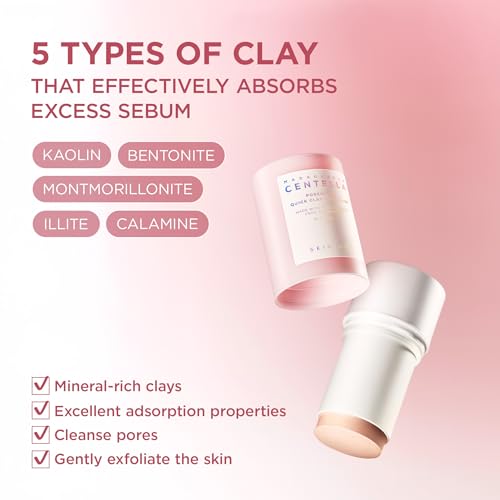 SKIN1004 Poremizing Quick Clay Stick Mask, Face Mask Skincare for Pore Minimizing, Facial Clay Mask with Centella, Pore Minimizer for Sebum Control, Pink Mud Mask, Korean Skin Care, 0.95 oz / 27g