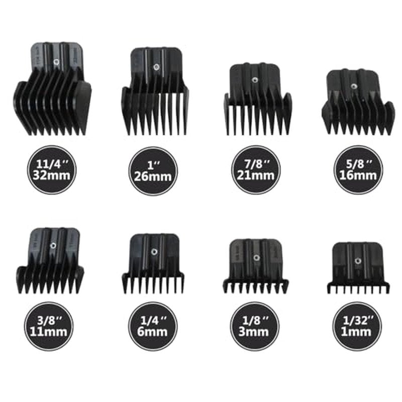 2024 Upgraded 8 Pack Trimmer Guards Set for BaBy-liss-PRO Barber-ology FX787 & FX726 Trimmer, Replacement Guards with Metal Spring Clip
