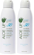 Aloe Up White Collection Sunscreen Spray SPF 50 - Water-Resistant, Hydrating, 5.5 oz Pack of 2 (Spa Collection Variation)