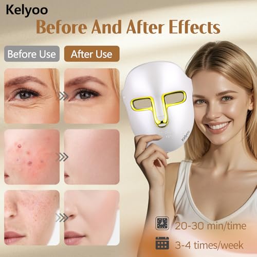 Red & Blue LED Face Mask for Light Therapy - Anti-Aging & Blemish Treatment