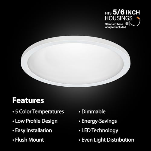 7.5 Inch Flush Mount Ceiling Light for 6 Inch Recessed Housings - 4 Pack