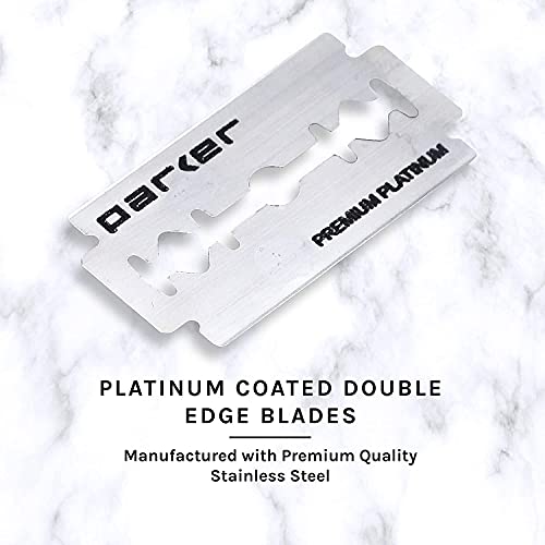 Long Handle Satin Chrome Safety Razor for Men with 5 Blades