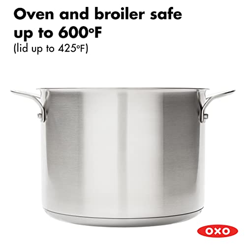 OXO 8.4QT Stainless Steel Multipurpose Stockpot with Glass Lid, Steamer & Pasta Insert