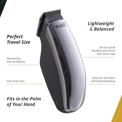 Wahl Professional Travel Size Half Pint Compact Trimmer - AA Battery Operated, Beard & Face Grooming