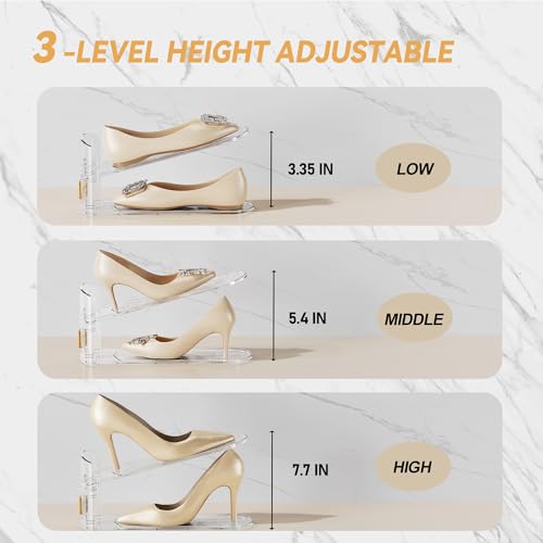 Gold Shoe Slot Organizer 36 Pack Double Layer Stack Shoe Rack Space Saver