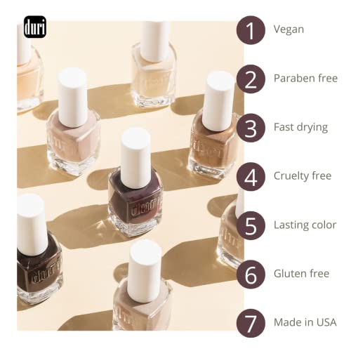 Duri Nail Polish Neutrals with Flare - Long Lasting, Glossy, Fast Drying, 15ml