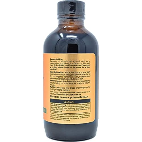 PRIME NATURAL Organic Tamanu Oil (4oz) & Organic Hemp Oil (4oz) Bundle - USDA Certified - Cold Pressed, Virgin, Unrefined, Vegan