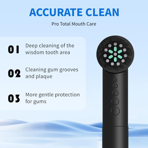 Amrmcy Black Replacement Heads for Quip 360 Oscillating Electric Toothbrush - Pack of 4