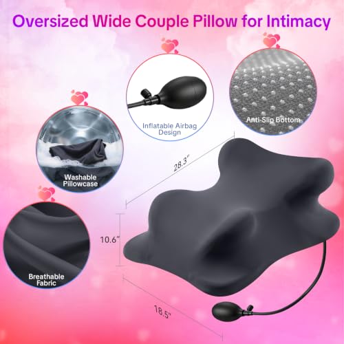 Extra Large Adjustable Airbag Wedge Pillow - Supportive Gray Cushion