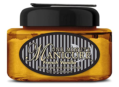 One Minute Manicure French Vanilla Salt Scrub 13 oz Exfoliates & Moisturizes Skin