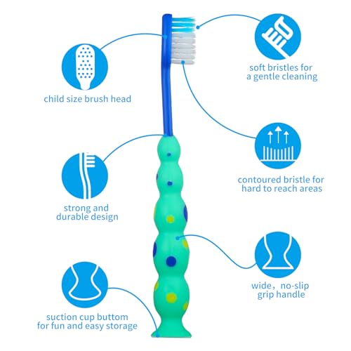 36 Pack Toddler Toothbrushes Soft Bristle for Sensitive Teeth - Bright Colors & Protective Covers