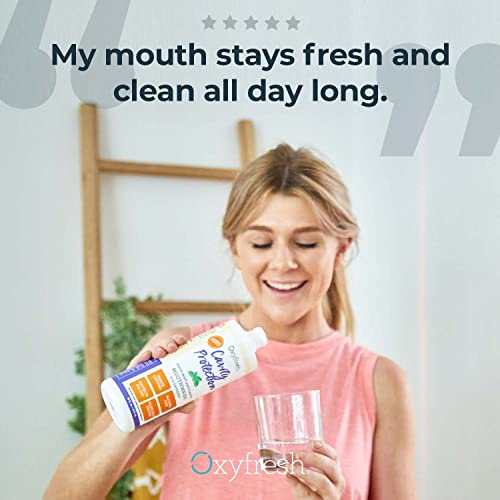 Oxyfresh Cavity Protection Fluoride Mouthwash 16 Fl Oz Pack of 3 - Alcohol-Free Fresh Mint