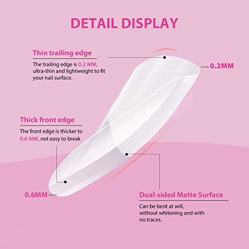 SAVILAND Almond Gel Nail Tips Kit with UV Lamp & Nail Drill - 14-Almond