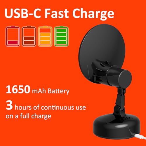 Portable LED Makeup Mirror with 15x Magnification & Adjustable Brightness