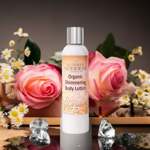 Organic Body Shimmer Lotion with Diamond Flecks - Nourishing & Hydrating 8oz - VariVariation of Diamond