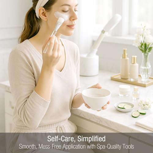 APPEARUS White Silicone Facial Mask Mixing Bowl Set - Professional Spa & Esthetic Tool