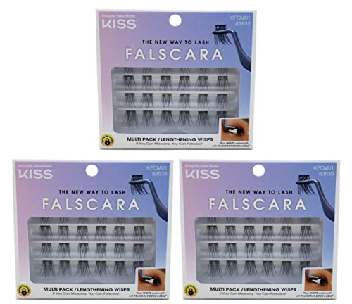 KISS Falscara Lengthening Lash Wisp Multi-Pack (3 Pieces), Natural Underlash Extensions