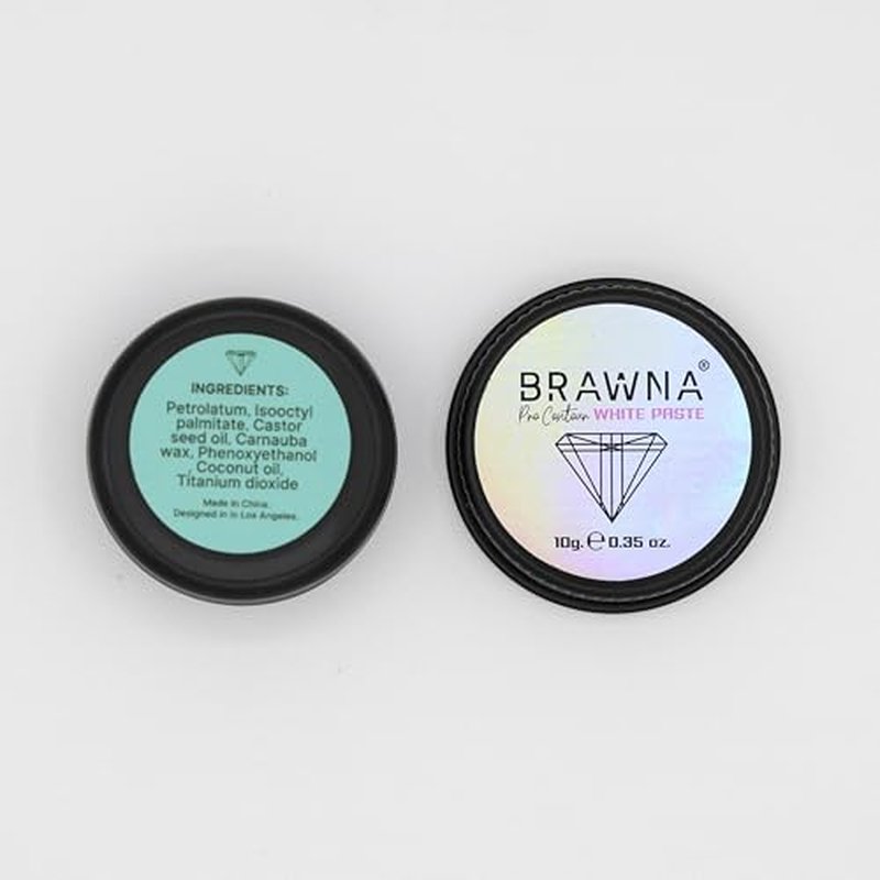 BRAWNA Eyebrow Mapping Kit - 1 Countour White Mapping Paste, 1 White Mapping String, 2 Angled Eyebrow Brush - Brow Mapping Supplies - PMU & Microblading Supply