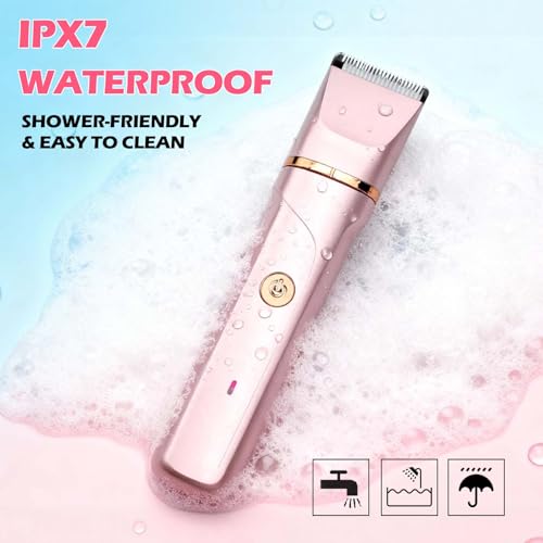 Bikini Trimmer for Women 2-in-1 Electric Razors for Women with Body & Facial Heads, Rechargeable Bikini Shaver for Smooth Pubic & Body Grooming, Waterproof, Portable & Travel-Friendly Gift