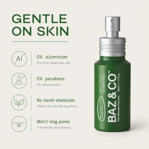 Natural Deodorant Spray for Men - Aluminum-Free, Long-Lasting Odour Protection with Witch Hazel & Vetiver - 50ml