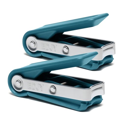 EDJY Fingernail Cutter Set - 2 Pack Stainless Steel Nail Clippers with Safety Stop