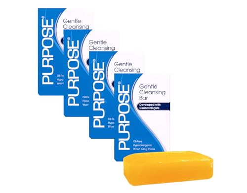 Purpose Gentle Cleansing Bar for All Skin Types - Hypoallergenic, Sulfate-Free, 6 oz (Pack of 4)
