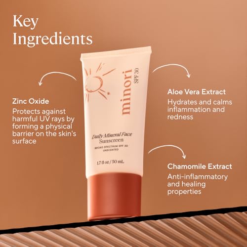 Mineral Sunscreen SPF 30 with Zinc Oxide No White Cast Vegan 1.7oz