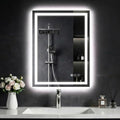 24x32 Inch LED Bathroom Mirror with Lights, Anti-Fog Wall Vanity Mirror - White, 3 Light Modes