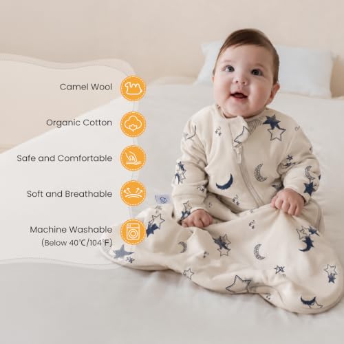 Kaiya Baby Organic Cotton Sleep Sack for 18-36 Months - Moonlit Design, 2.5 TOG
